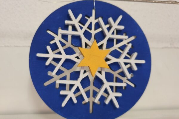 Schneeflocken blau-weiss-gelb Schneeflocken blau-weiss-gelb