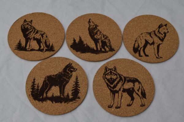 Korkuntersetzer Wolf 1-5 Korkuntersetzer Wolf 1-5