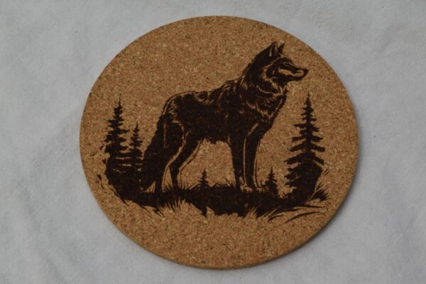 Korkuntersetzer Wolf 4 Korkuntersetzer Wolf 4